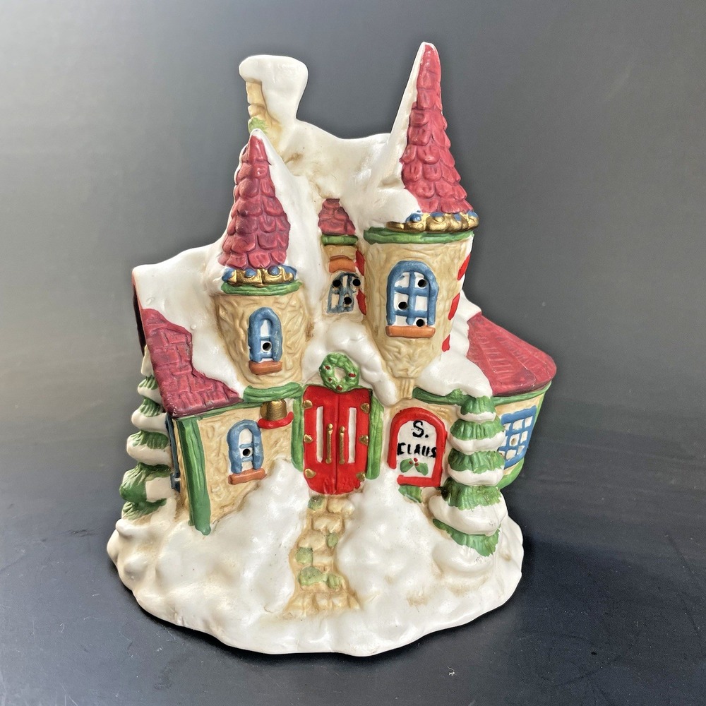 VTG Mercuries 1993 Christmas Village‎ Ceramic Santa Claus House No Light